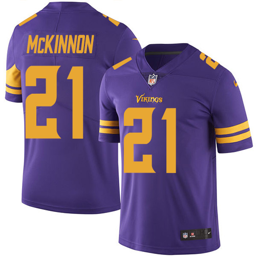 Nike Vikings #21 Jerick McKinnon Purple Men's Stitched NFL Limited Rush Jersey